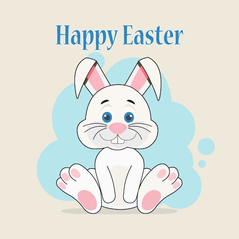 Happy white easter bunny