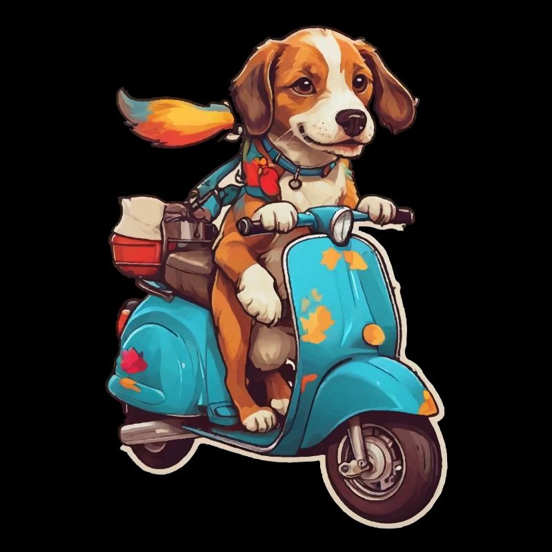 Hund auf einem Roller