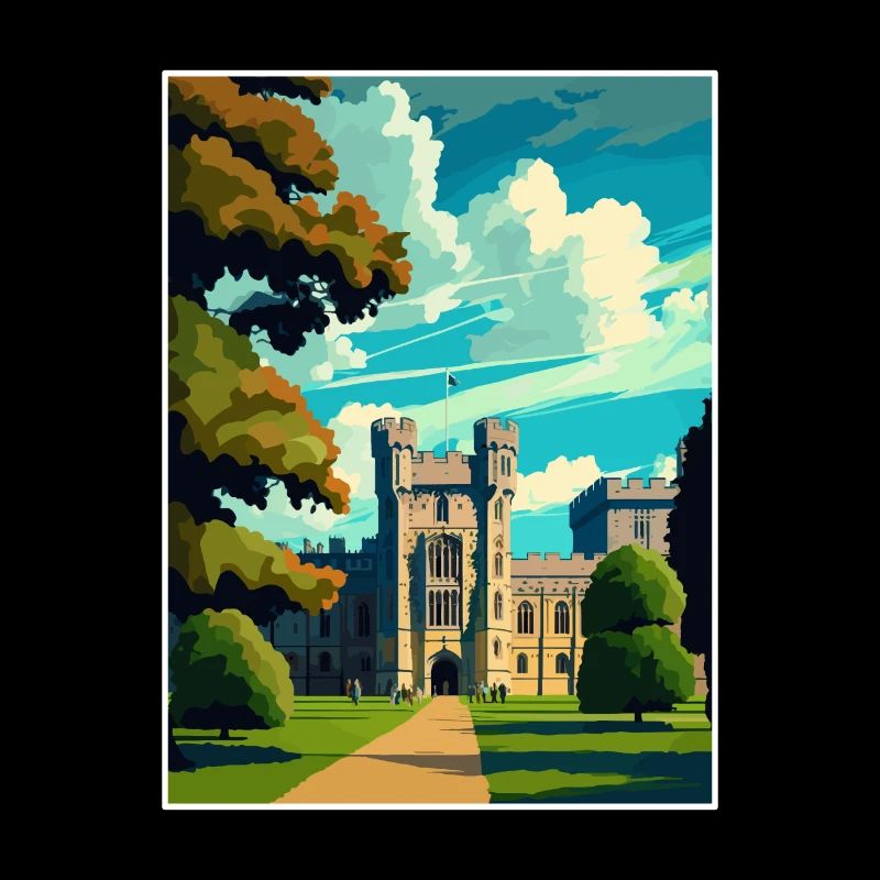Château de Windsor Écosse Vintage voyage affiche WPA