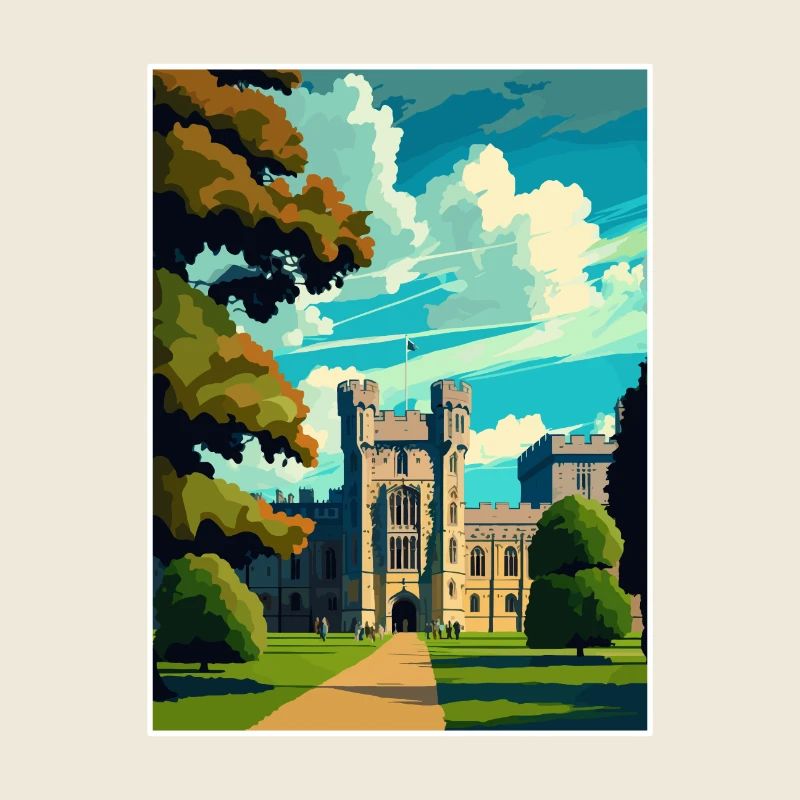 Château de Windsor Écosse Vintage voyage affiche WPA