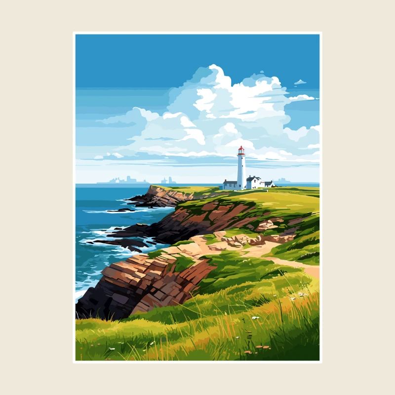 Lizard Point Angleterre Vintage voyage affiche WPA Art