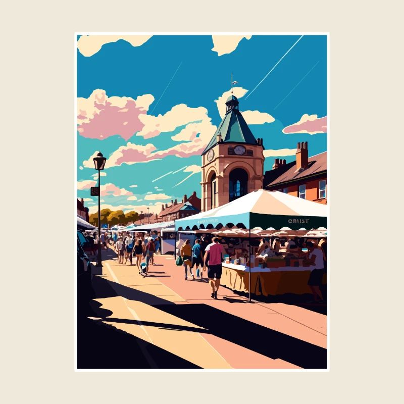 Pontefract England Vintage Reiseposter Souvenir