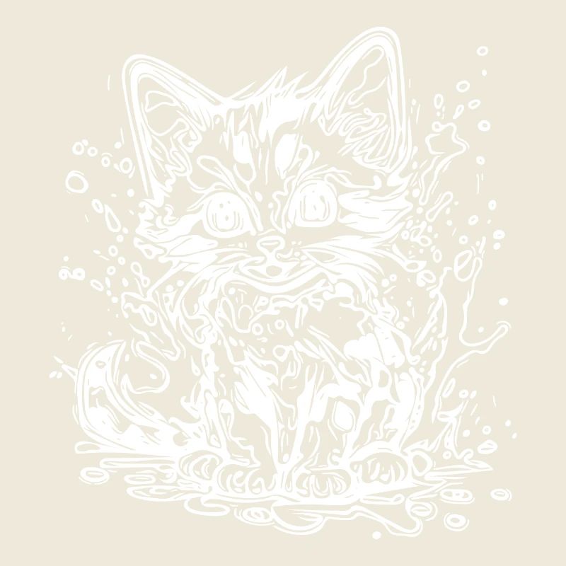 Cute cuddly cat in graffiti tattoo style