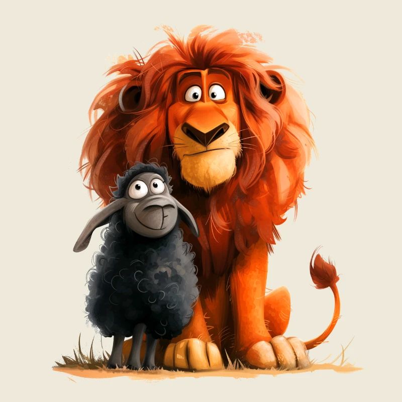 Löwe und Schaf