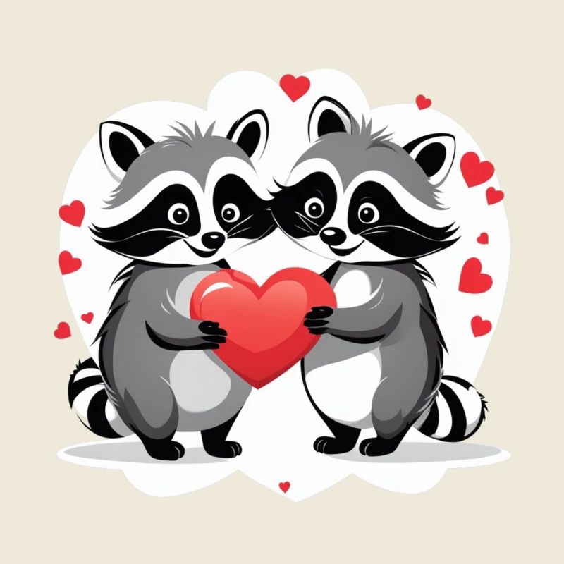 Verliebte Waschbären