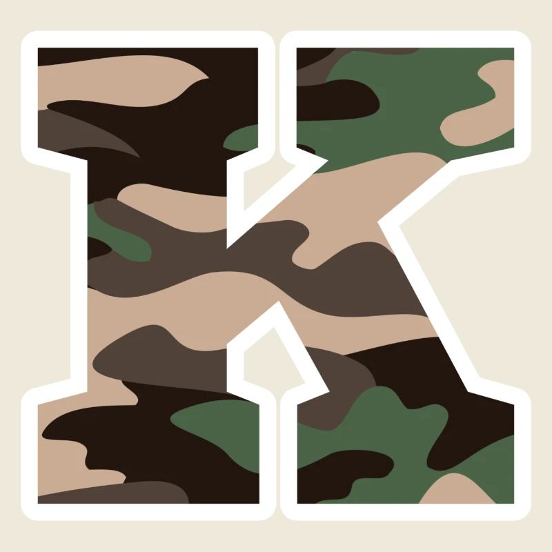 Letter K Military Camouflage - Gift Idea
