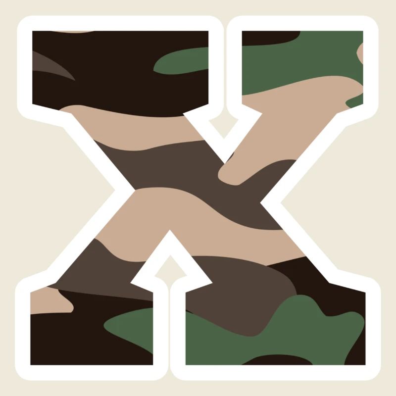Letter X Military Camouflage - Gift Idea