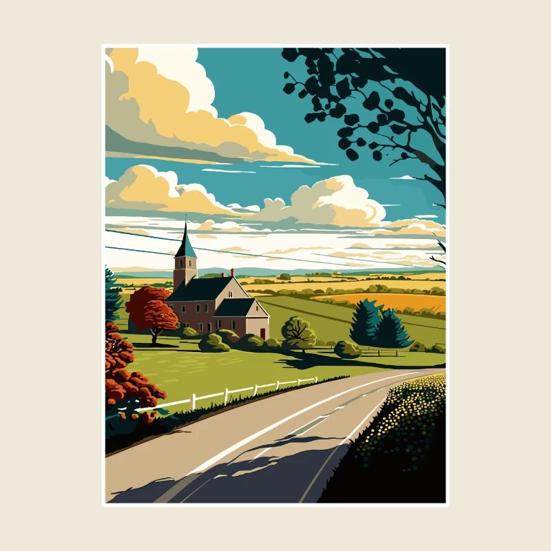 Affiche de voyage du comté de Lancaster en Pennsylvanie