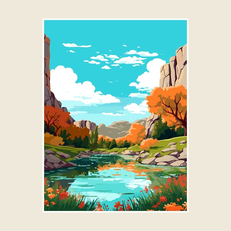 Garner State Park Parkwall Texas affiche de voyage