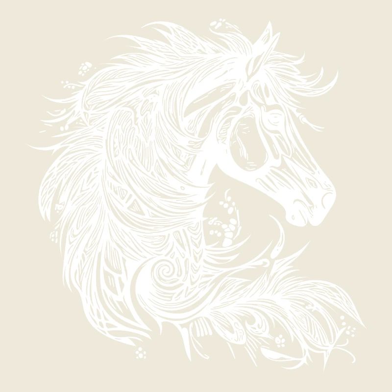 Galloping horse with mane in the wind