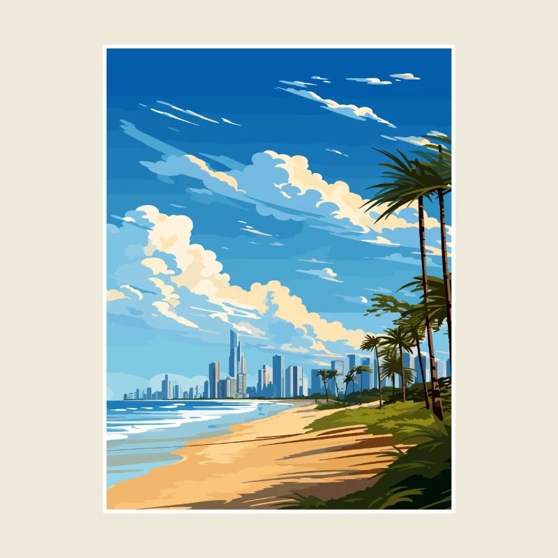 Gold Coast Australie déco Vintage affiche de voyage