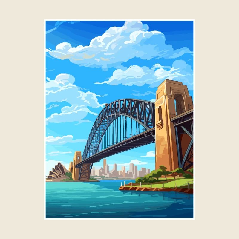 Sydney Harbour Bridge Australia Travel Poster