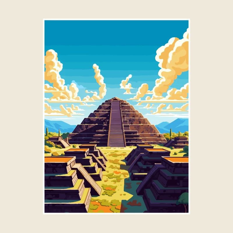 Pyramiden der Sonne Dekoration Reiseposter