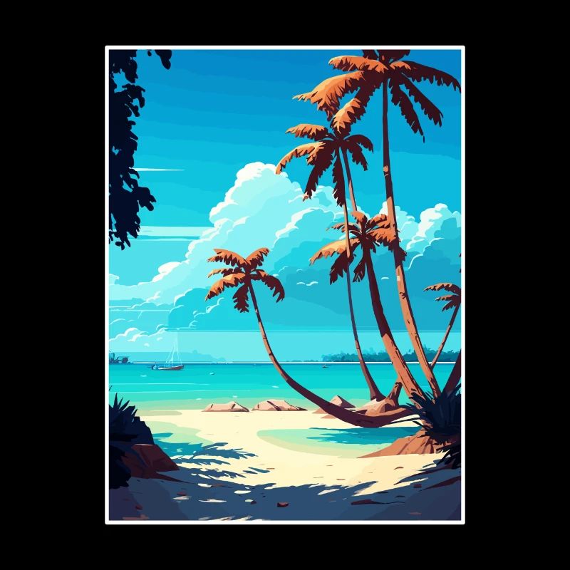 Bavaro Caraïbes Îles Tropicales Affiche de voyage