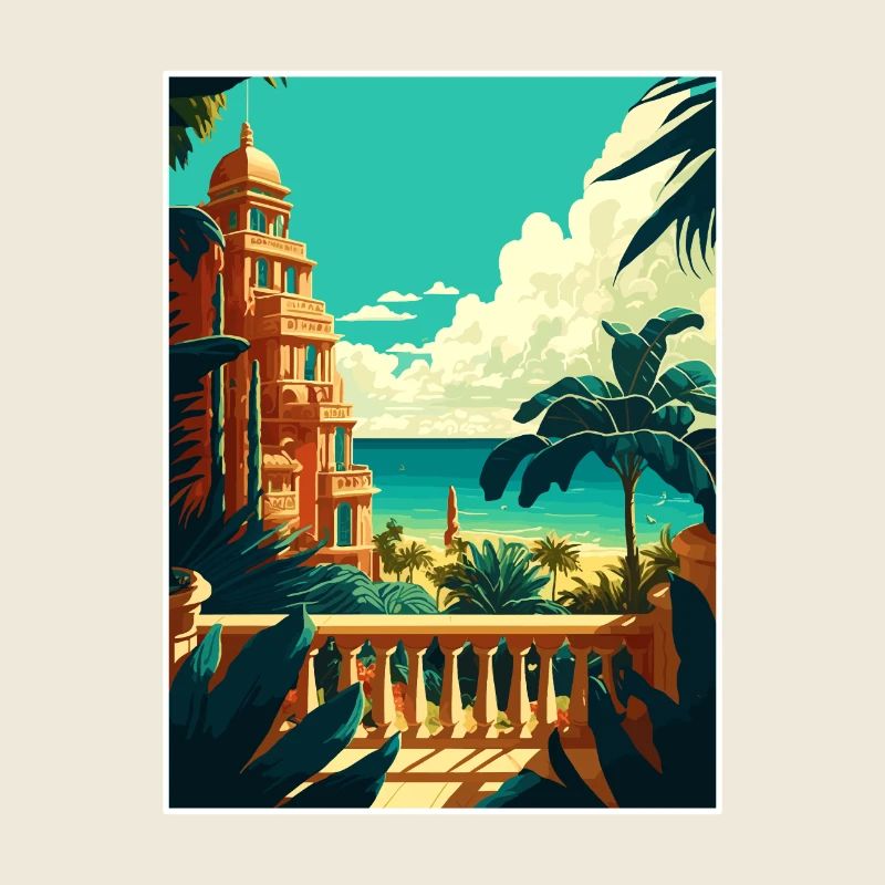 Cancun Dekoration Vintage Reiseposter Souvenir
