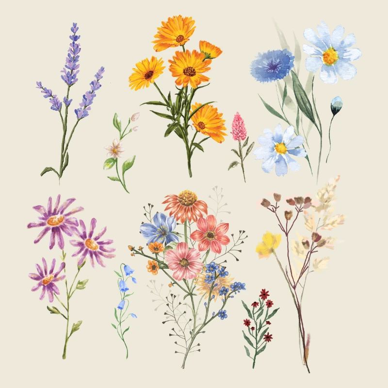Fleurs sauvages botanique