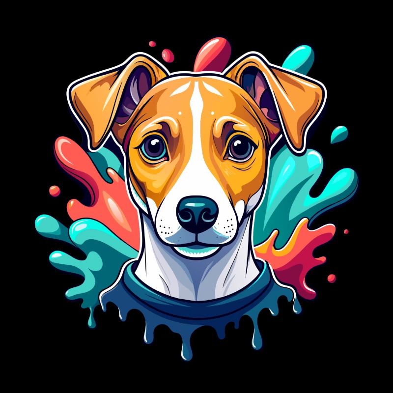 jack russel terrier color splash