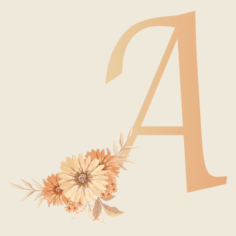 Letter A with flowers