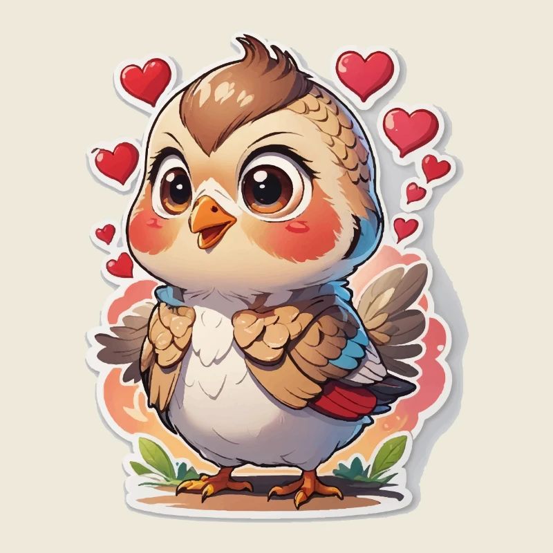 Vogel süß Herzen