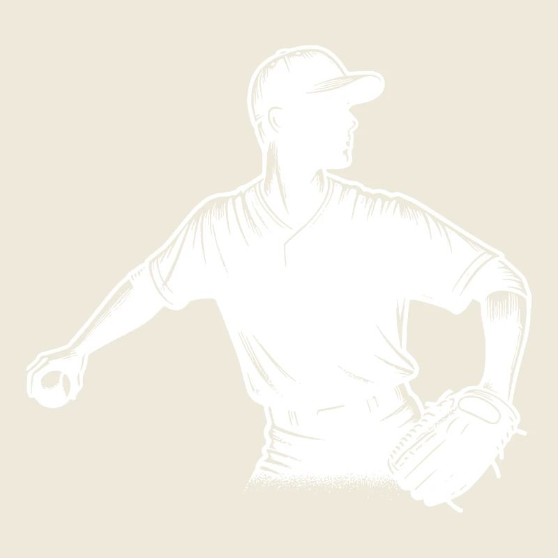 Baseball Spieler mit Ball und Baseballhandschuh