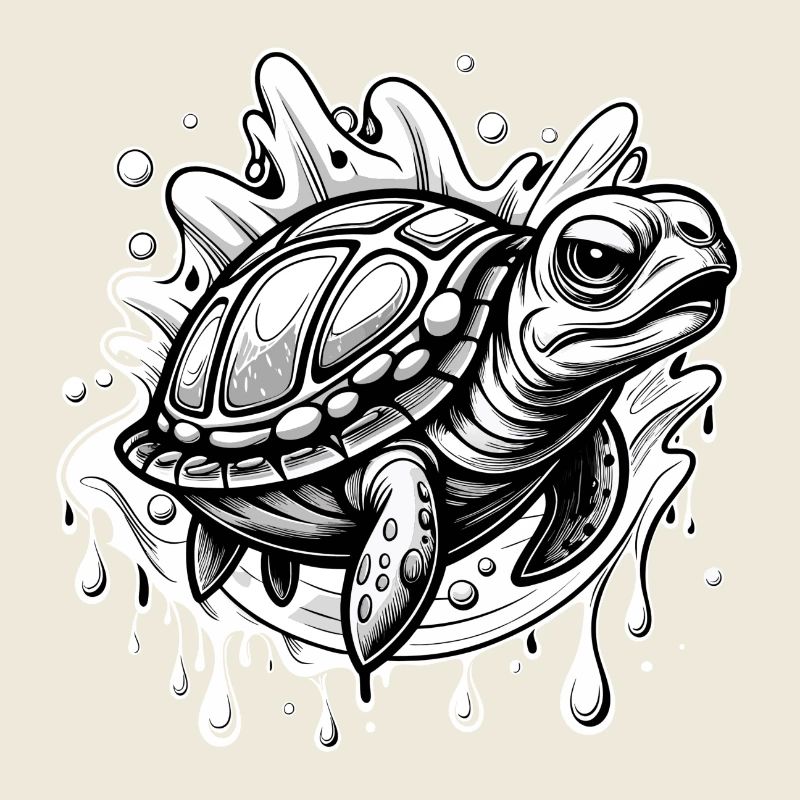tortue noir et blanc