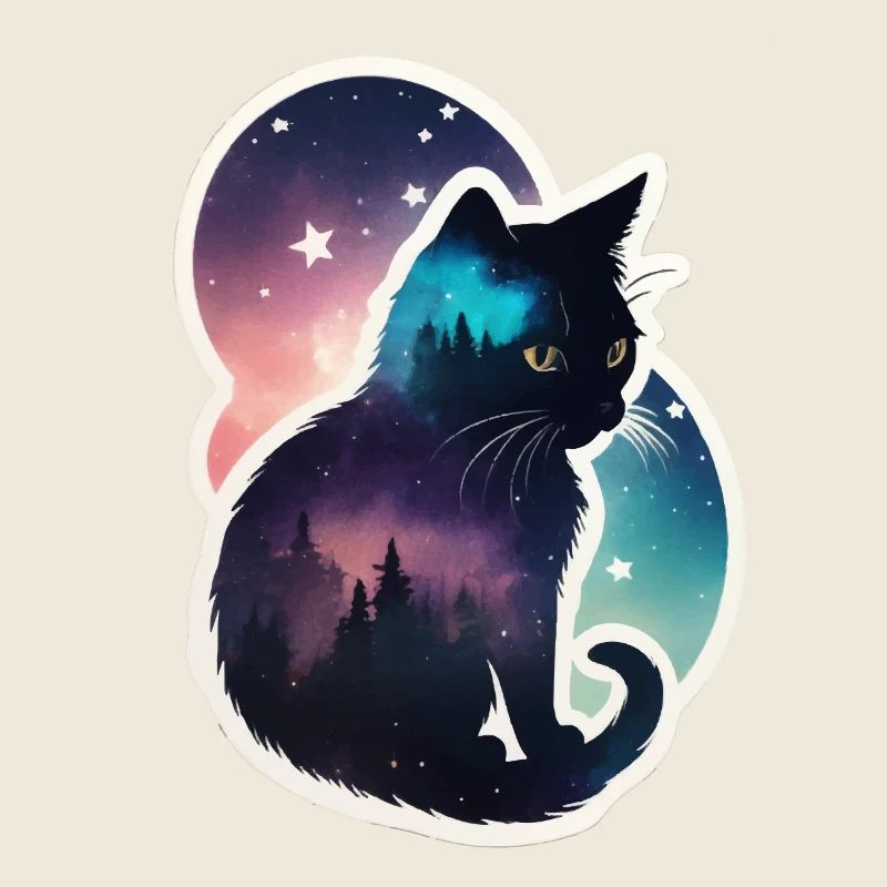 Chat dans les étoiles