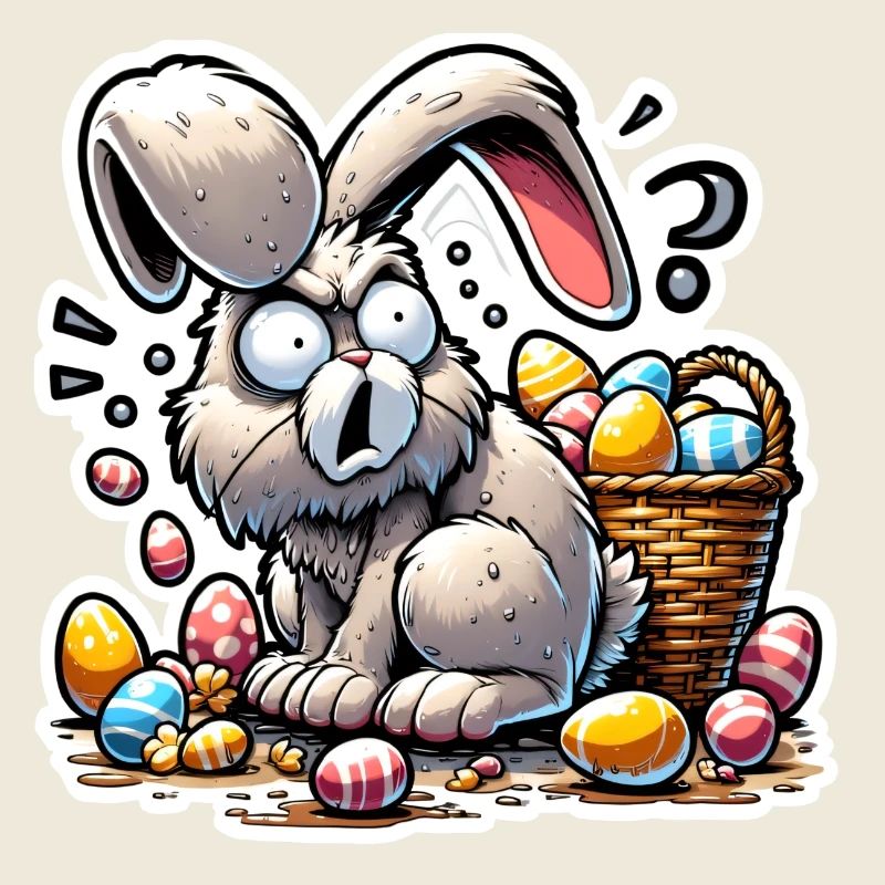 Lapin de Pâques stressé