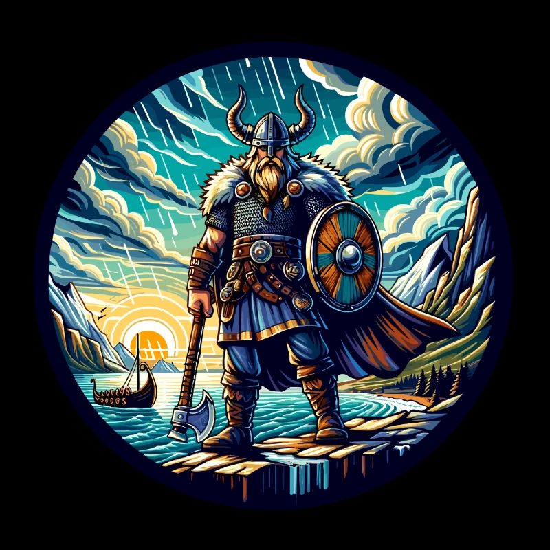 Nordischer Wikinger auf See