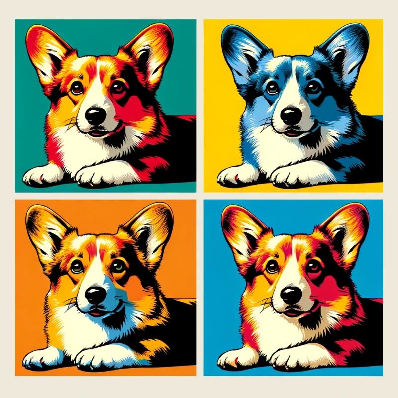 Pop Pembroke Welsh Corgi chien Portrait