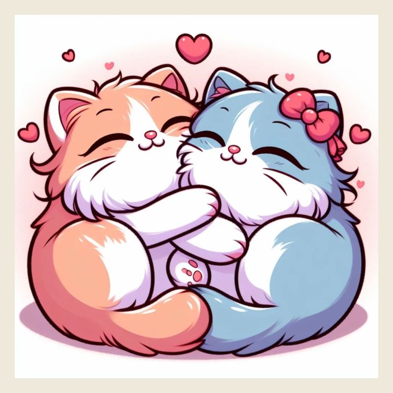 Sweet Kitties am kuscheln mit Herzchen