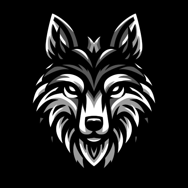 Gray Wolf Head Design