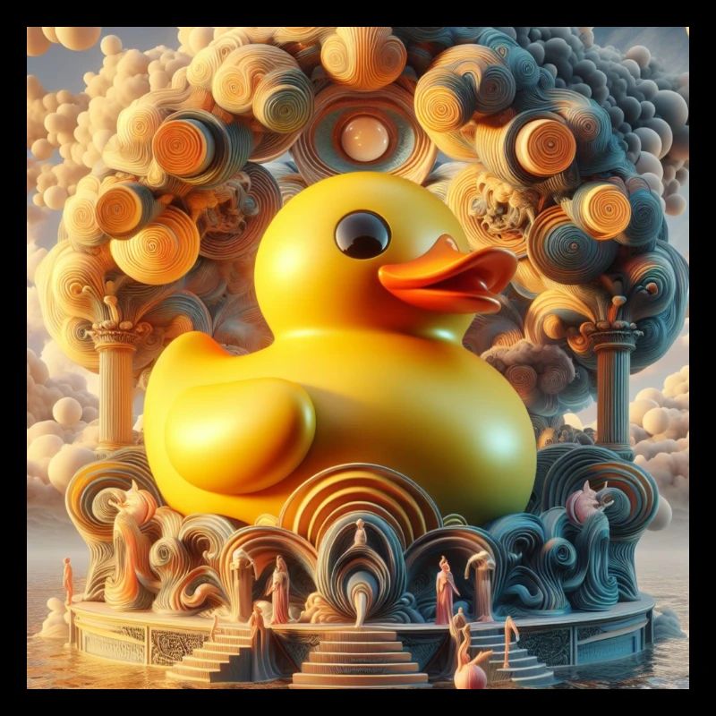 Rubber Duck in Delulu Hyperrealism