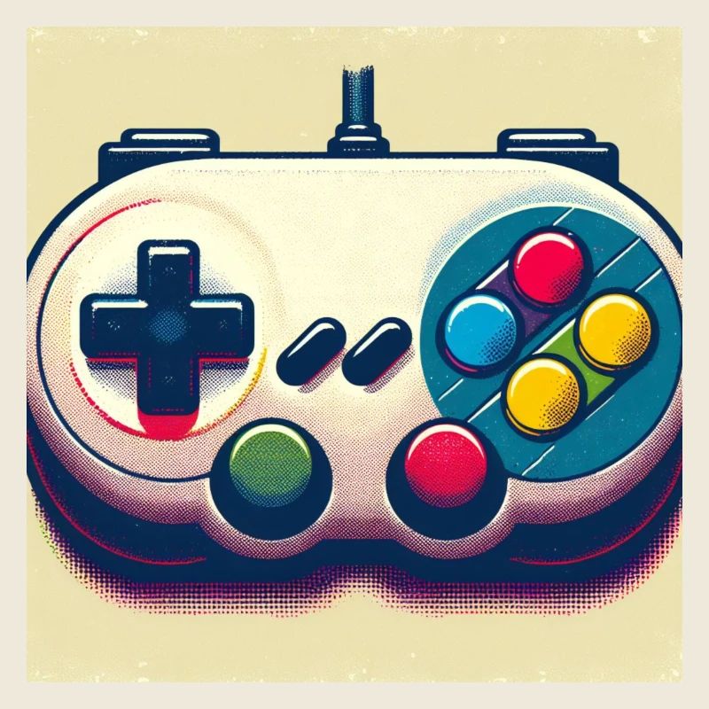 Retro Gamepad in Risographie