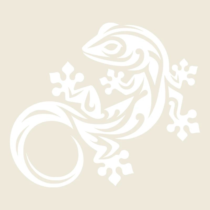 Petit gecko drôle dans le style de tatouage tribal