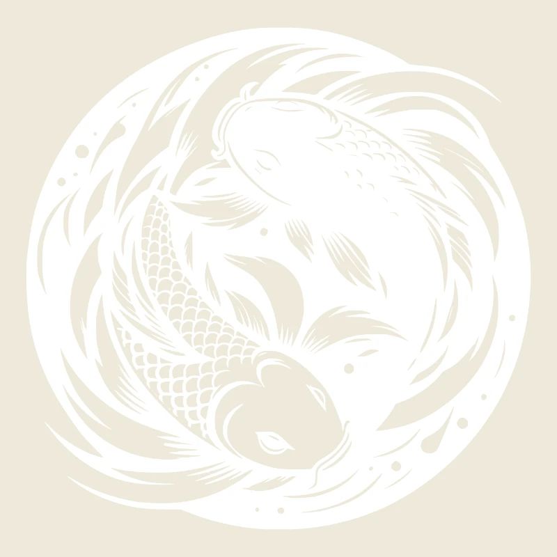 Koi Carp Yoga Circle Style Yin et Yang