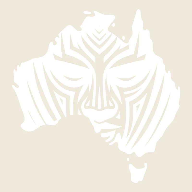 Australischer Kontinent mit Gesicht