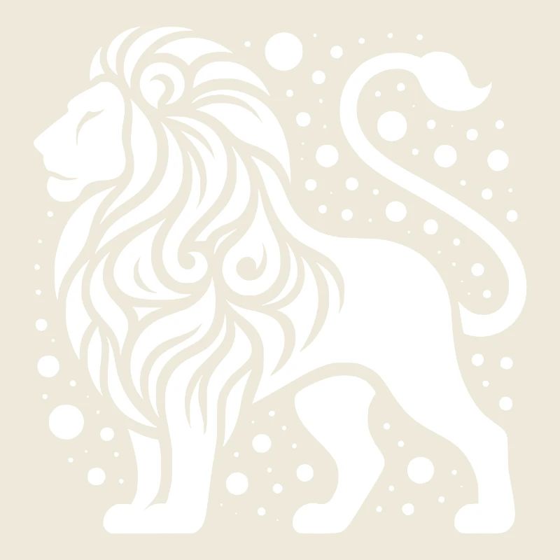 Elegant lion with wild mane