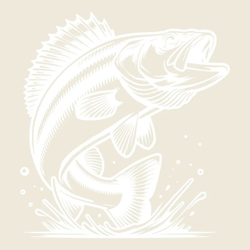 Eleganter springender Zander Raubfisch