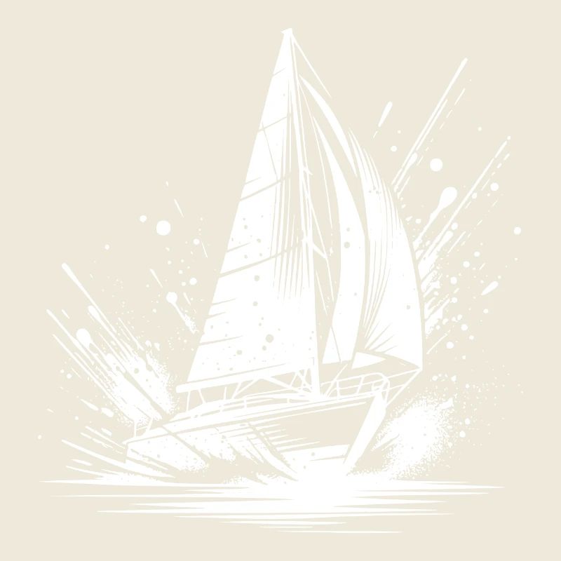 Voilier rapide dans une houle d’éclaboussures