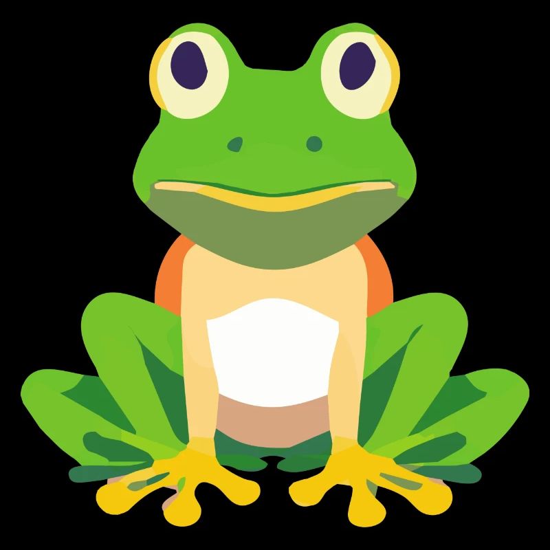 Grenouille verte assise.