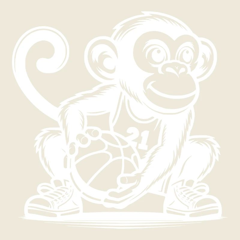 Singe sportif avec basket-ball