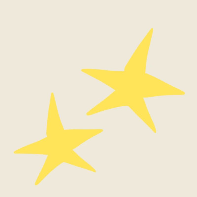 Étoile Forme Deux Étoiles Symbole Jaune