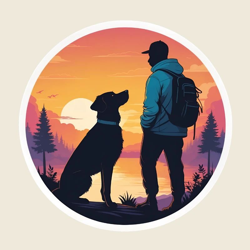 Begleiter bei Sonnenuntergang