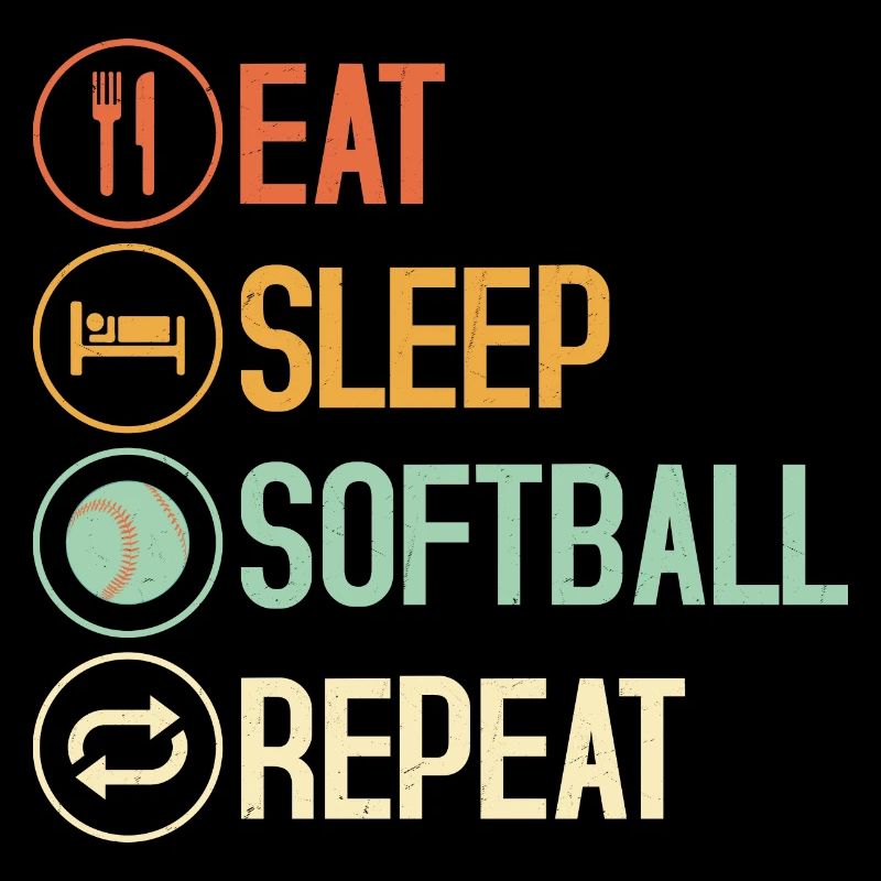 Eat Sleep Softball Répéter l’équipe de baseball