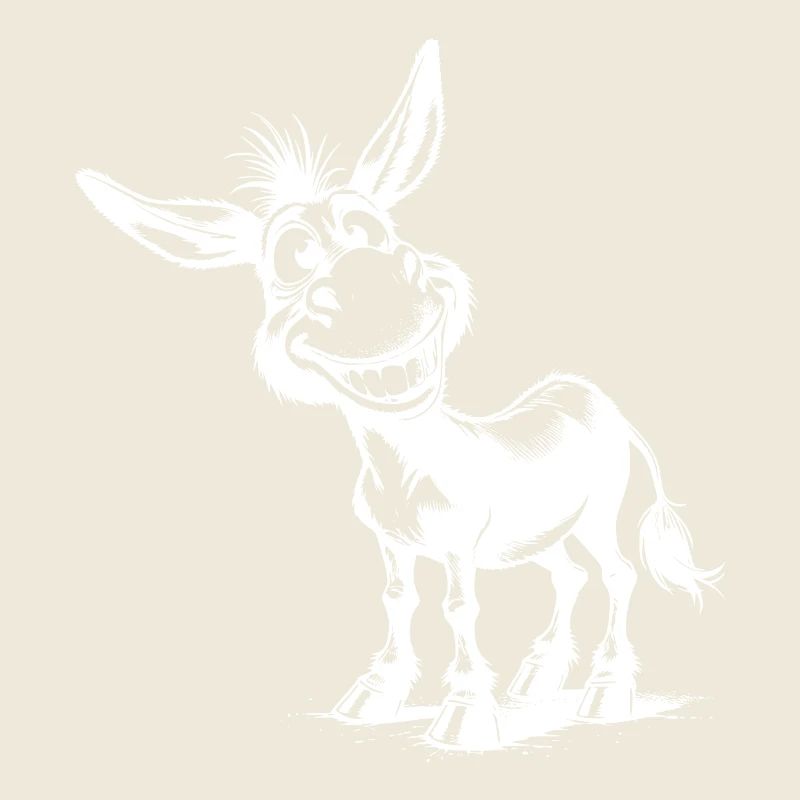 Grinning Donkey Funny Pencil Drawing