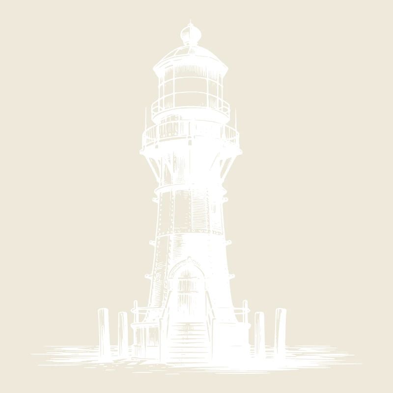 Wadden Sea lighthouse on the coast