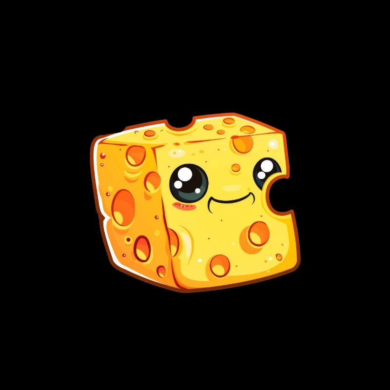 Smiling drawn cheese block