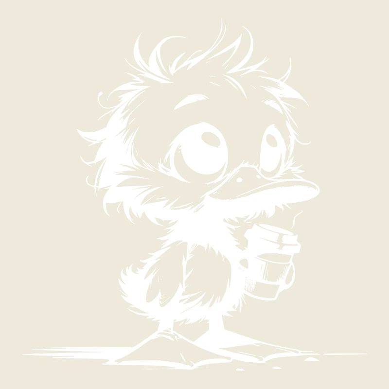 Mignon canards bébé avec tasse à café