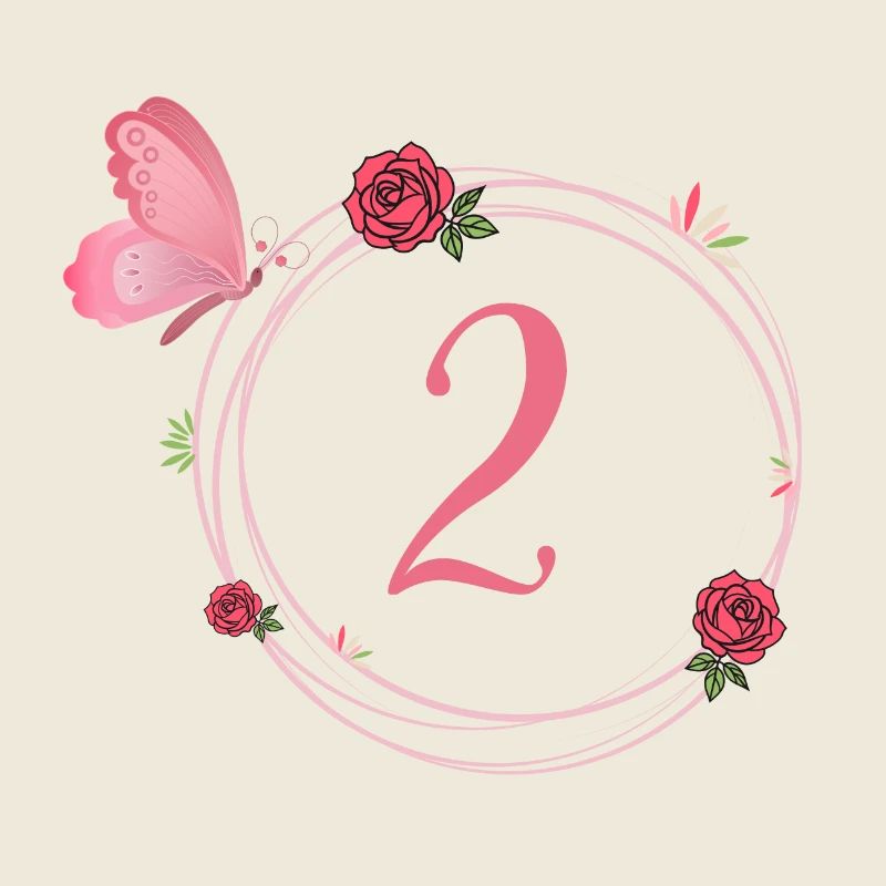 2e anniversaire papillon et fleurs fillettes