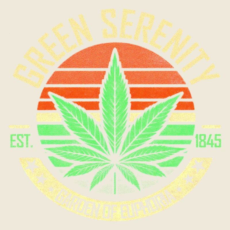 Vert sérénité rétro feuille de cannabis 420